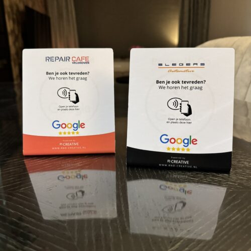 NFC Review Bordje – op maat met jouw logo